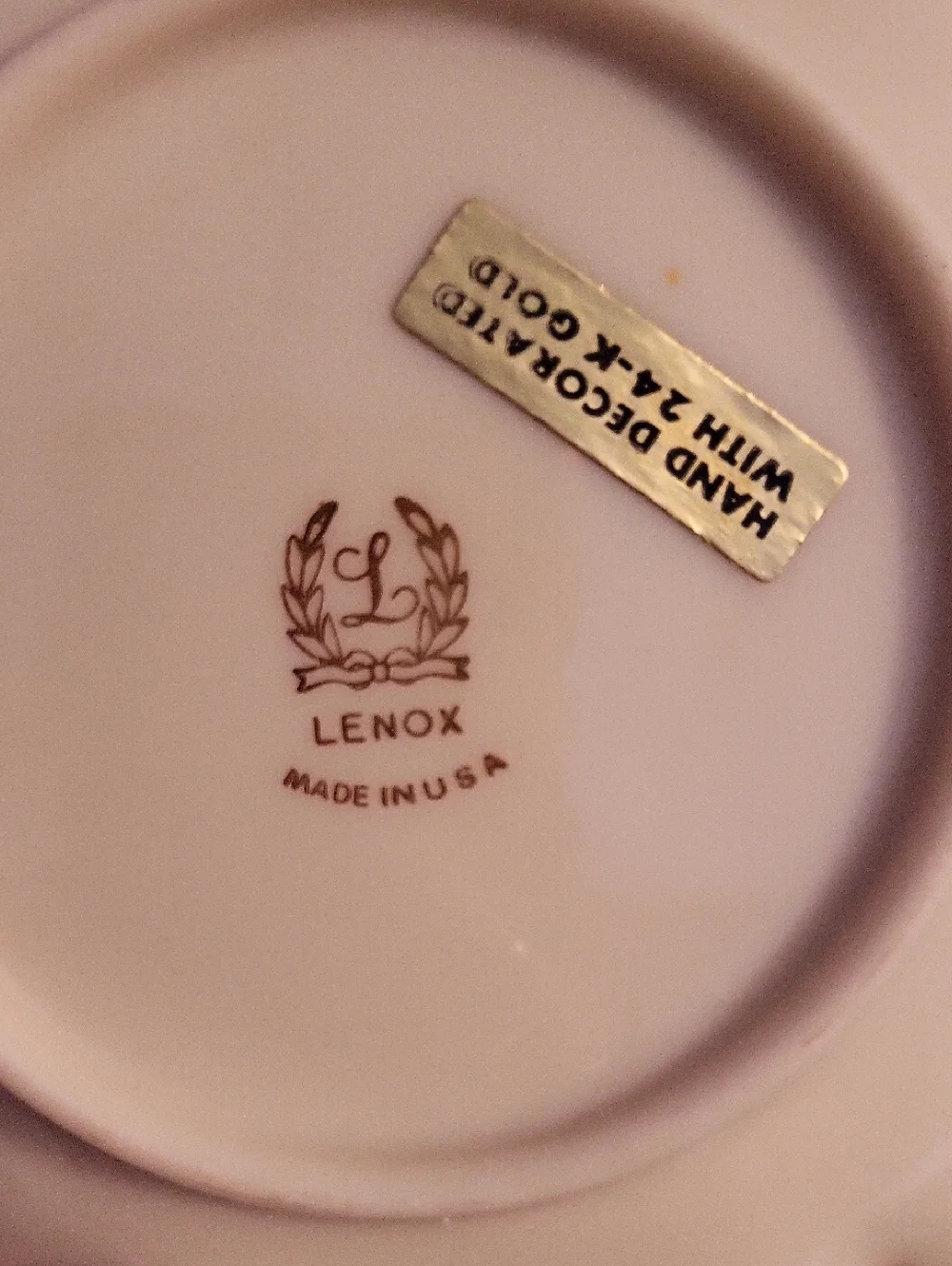 Lenox White Porcelain Triangular  Trinket Dish with 24k Gold Rim